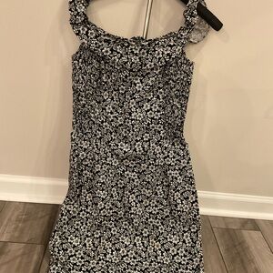 Ralph Lauren Black and White Floral Midi Dress